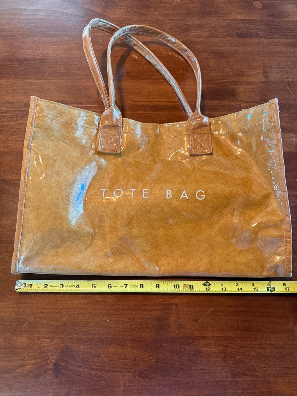 Tote Bag Women's Clear-Covered Tan Tote Bag